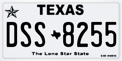 TX license plate DSS8255