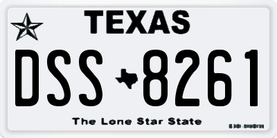 TX license plate DSS8261