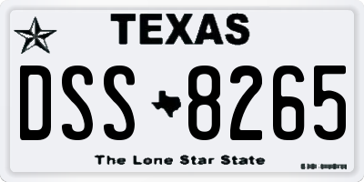 TX license plate DSS8265