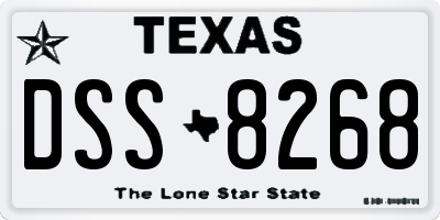 TX license plate DSS8268