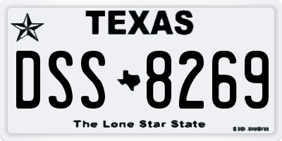 TX license plate DSS8269