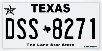 TX license plate DSS8271