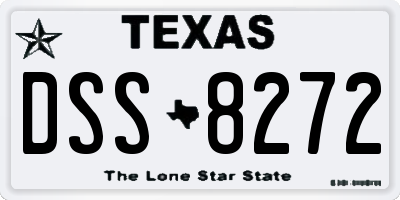 TX license plate DSS8272