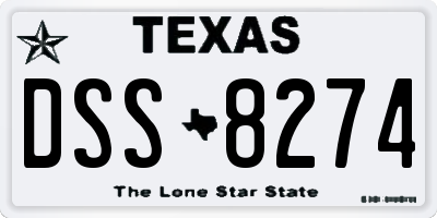 TX license plate DSS8274