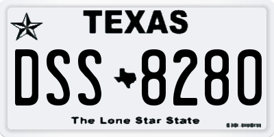 TX license plate DSS8280