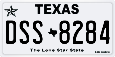 TX license plate DSS8284