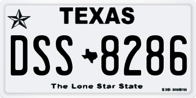 TX license plate DSS8286