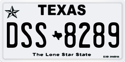 TX license plate DSS8289