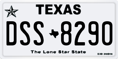 TX license plate DSS8290