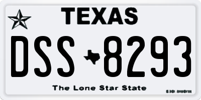 TX license plate DSS8293