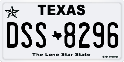 TX license plate DSS8296