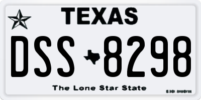 TX license plate DSS8298