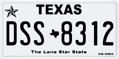 TX license plate DSS8312