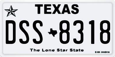 TX license plate DSS8318