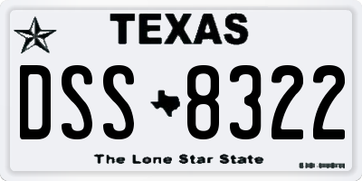 TX license plate DSS8322