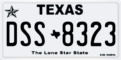 TX license plate DSS8323