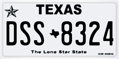 TX license plate DSS8324