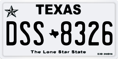 TX license plate DSS8326
