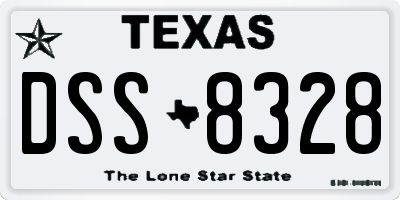 TX license plate DSS8328