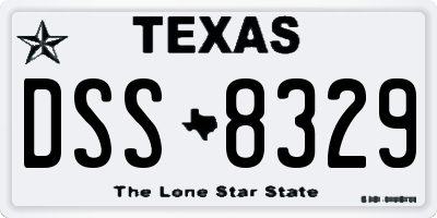 TX license plate DSS8329