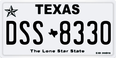TX license plate DSS8330