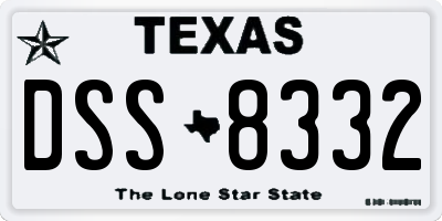 TX license plate DSS8332