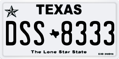 TX license plate DSS8333