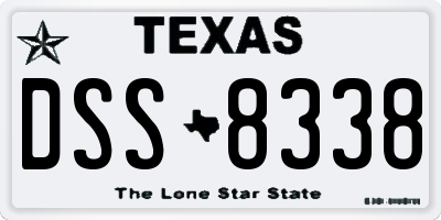 TX license plate DSS8338