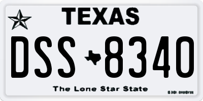 TX license plate DSS8340