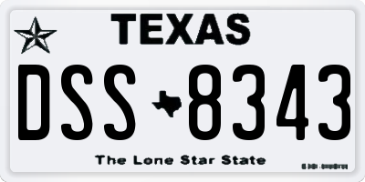 TX license plate DSS8343