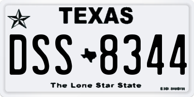TX license plate DSS8344