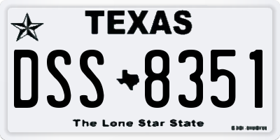 TX license plate DSS8351