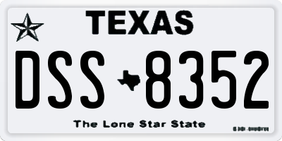 TX license plate DSS8352