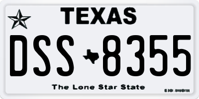 TX license plate DSS8355