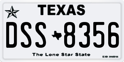 TX license plate DSS8356