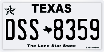 TX license plate DSS8359