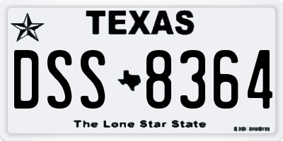 TX license plate DSS8364