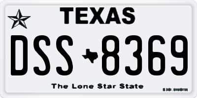 TX license plate DSS8369