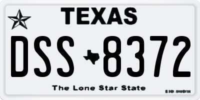 TX license plate DSS8372