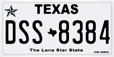 TX license plate DSS8384