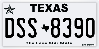 TX license plate DSS8390