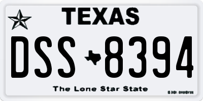 TX license plate DSS8394