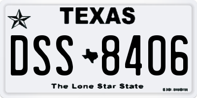 TX license plate DSS8406