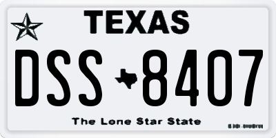 TX license plate DSS8407