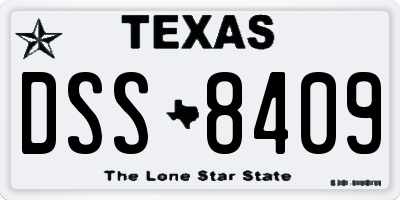 TX license plate DSS8409