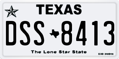 TX license plate DSS8413