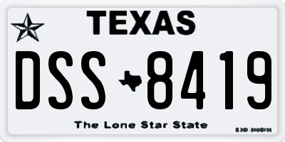 TX license plate DSS8419