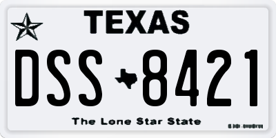 TX license plate DSS8421
