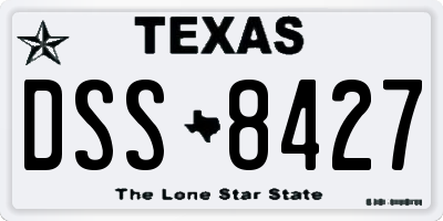 TX license plate DSS8427