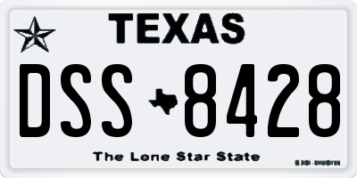TX license plate DSS8428